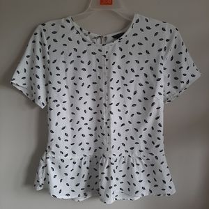 Ann Taylor White Peplum